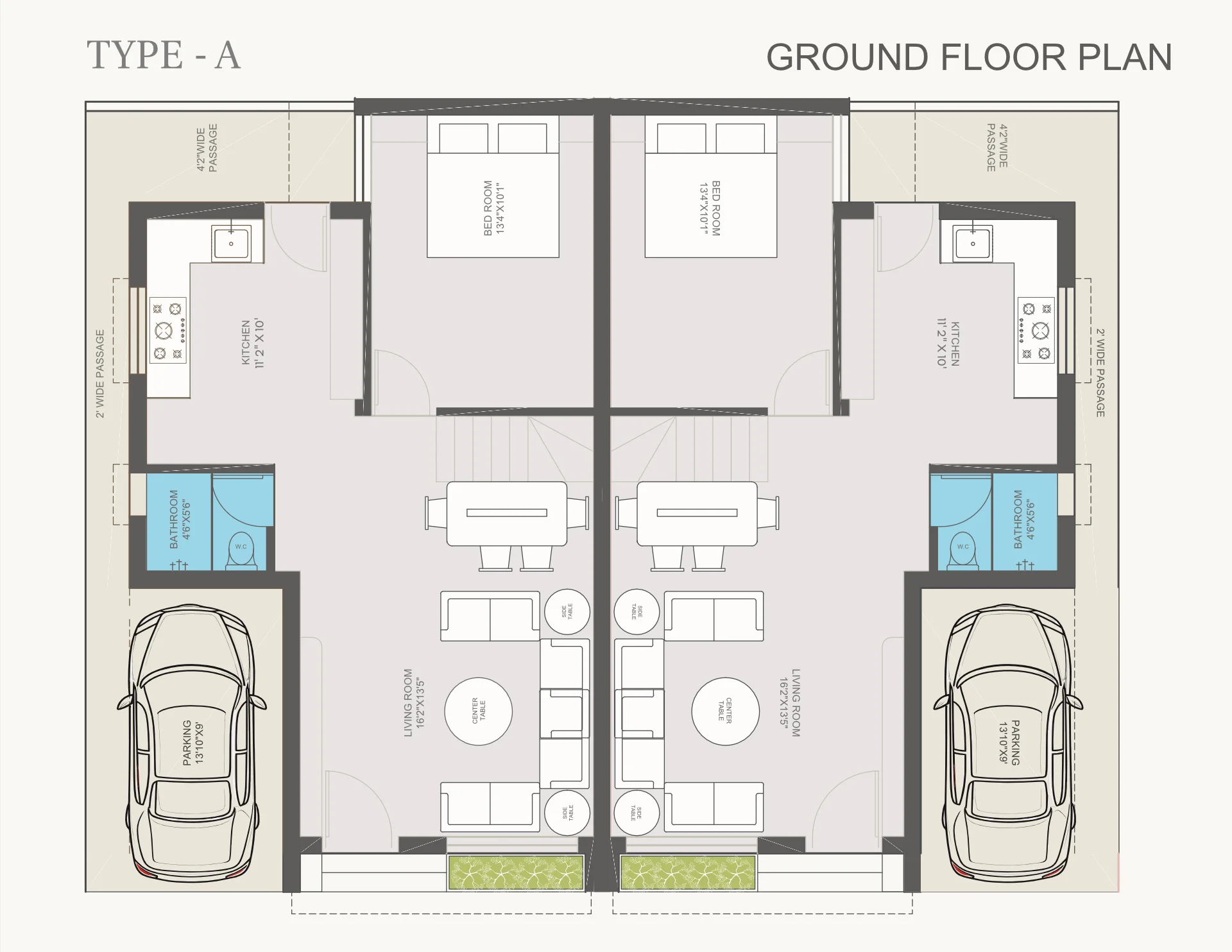Type - A Ground Floor Plan